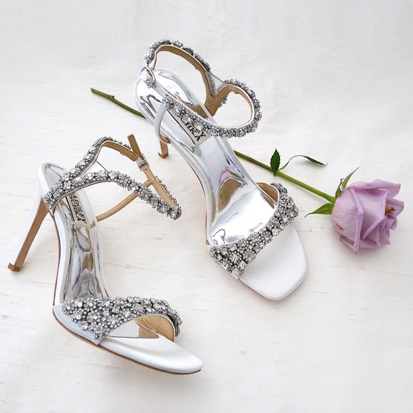 Badgley Mischka Shoes - Badgley Mischka Galia, White, Sparkle, Wedding Sandals AllSizes NWT